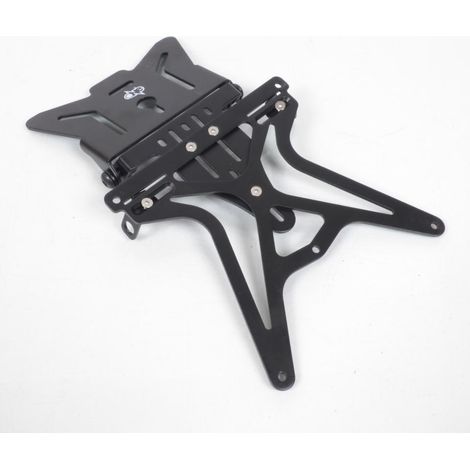 Support plaque d immatriculation One aluminium noir pour moto (1/2)