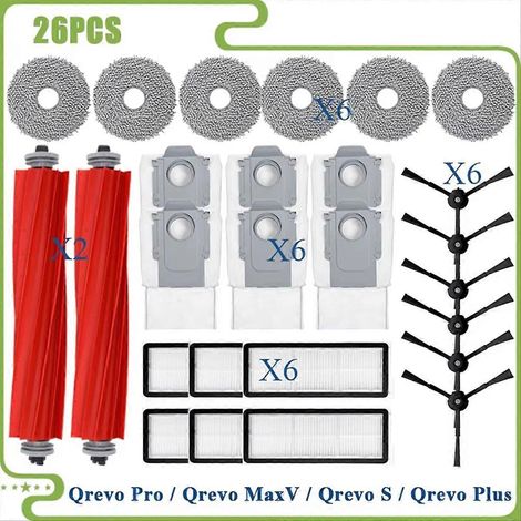 Pour Qrevo MaxV/Qrevo Pro/Qrevo S/Qrevo Plus pièces accessoires brosse principale et latérale filtre Lavage sac à poussière (1/5)