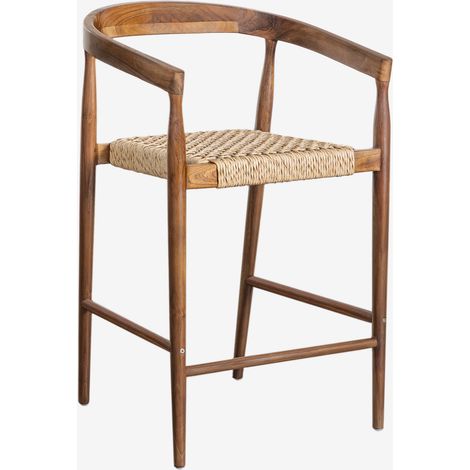 SKLUM Visby hoher Teakholz-Gartenhocker (65 cm) Teakholz