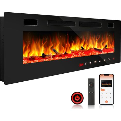 Randaco 50 Zoll Elektrokamin 750W/1500W – Stimmungsfeuer – 3D-Flammeneffekt – Überhitzungsschutz – Inklusive Fernbedienung & App-Steuerung (1/2)