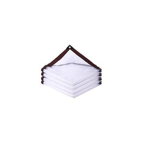 Bâche transparente imperméable avec œillets, bâche en vinyle PVC robuste, bâche transparente pour extérieur/camping/plantes/jardin/poulailler/litière pour chats 2 m x 2 m (1/5)