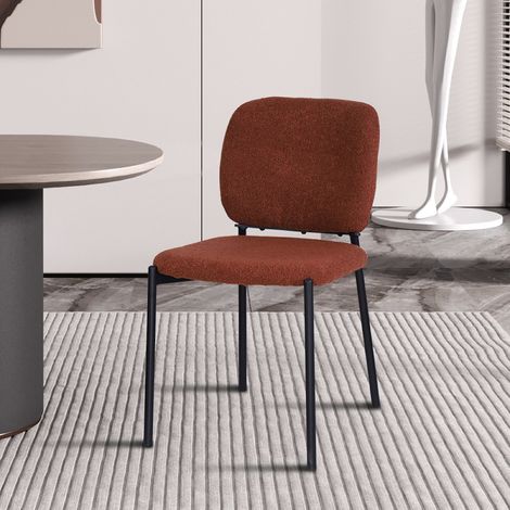 Chaise de salle à manger en tissu bouclé cuivre SOFIA (lot de 2) (1/5)