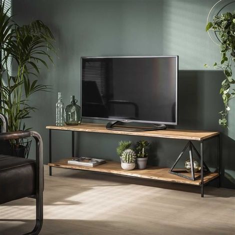 Industrial Media Unit Dolman Solid Acacia wood