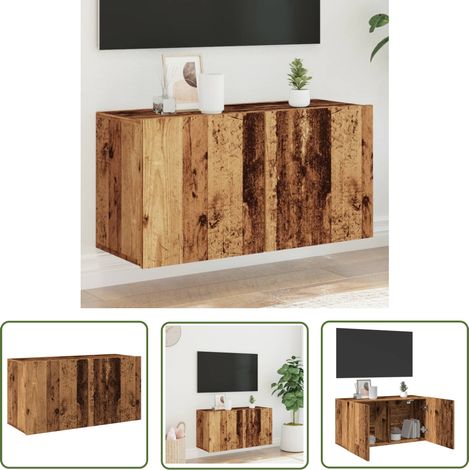 vidaXL Meuble TV mural vieux bois 80x30x41 cm (1/5)