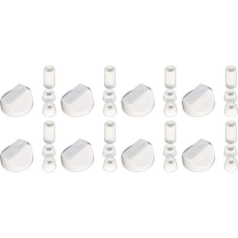 Universal Cooker Oven Grill Control Knobs And Adaptors White Fits All Gas Electric x 8 (1/3)