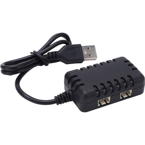Chargeur LiPo 7.4V avec témoin LED, noir, pour batteries rechargeables (1/5)