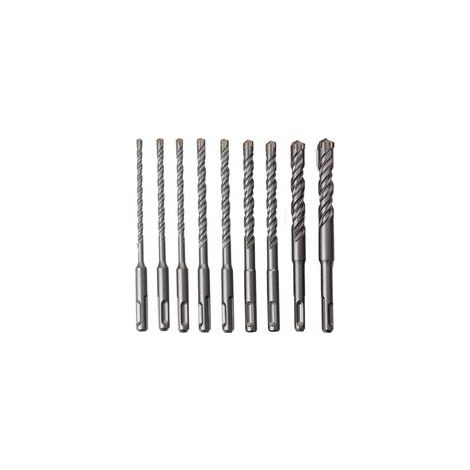 Lot de 9 forets SDS Plus pour Forets à Béton SDS Plus, jeu de forets Possède 7 tranchants5/6/6/8/8/10/12/14/16x160mm, À utiliser sur béton, briques, pierre et carreaux de céramique (1/4)
