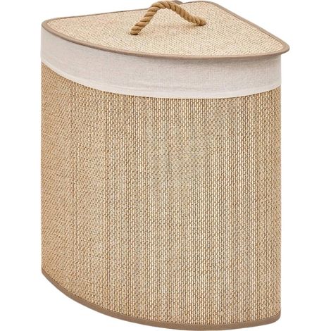 Panier à Linge d'Angle "Stemy" 48L Beige