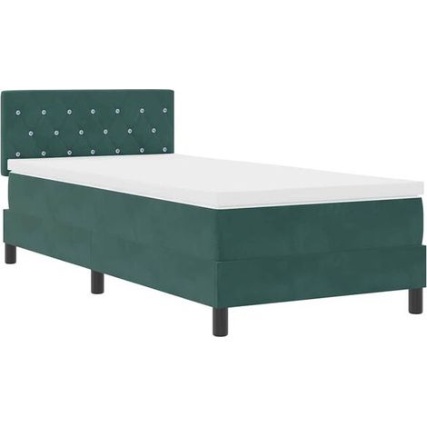 Matelas à ressorts LED avec surmatelas en velours vert foncé, 100 x 200 cm (1/5)