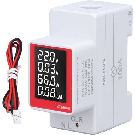Compteur d'Énergie Électrique Numérique AC 50-300V avec Affichage Digital et Fonction Reset (1/5)