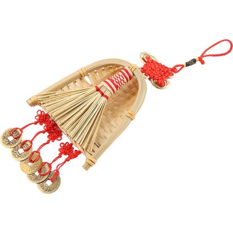 Balai, pelle et décoration, pendentif, ornement de l'année chinoise, nouveau pompon, décoration suspendue, mini balai porte-bonheur B3 (1/5)