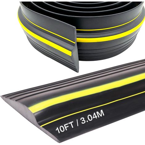 Joint de seuil de porte de garage 3M, Joint de Seuil Universelle, Joint de porte de garage Seuil d'étanchéité en caoutchouc pour les bas de porte basulante ou standard (Noir, 80mmx14mmx3m) (1/5)