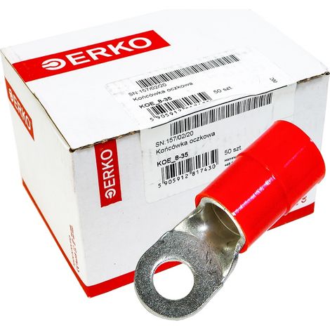 Terminale ad anello isolato KOE 35mm M8 50 pezzi erko (1/2)