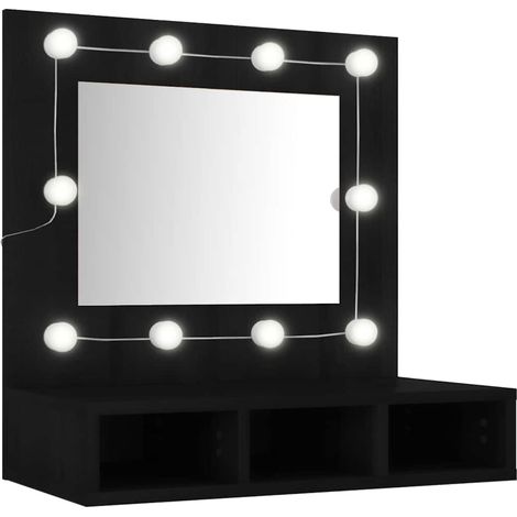 Mirror Cabinet with LED Black 60x31.5x62 cm vidaXL (1/5)