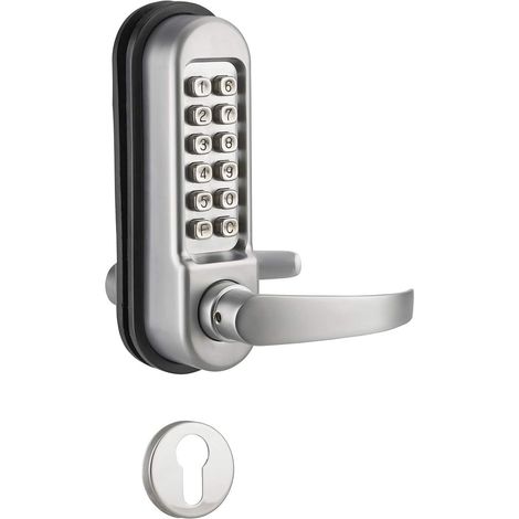 Verrou à Combinaison Mécanique pour Serrure Encastrable Carré 7 mm Chromé Mat 8 000 Combinaisons Réversible Droite/Gauche Pour Porte Épaisseur 32 à 55 mm Gris (1/3)