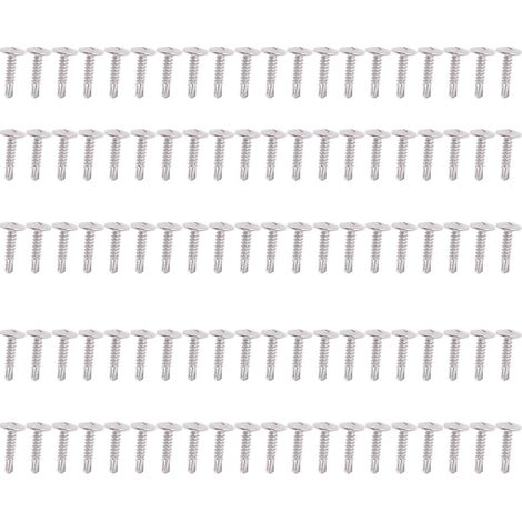 Vis à bois autoforeuse tête ronde avec rondelle, 100 pièces, acier inoxydable 304, M4,2x19 mm (1/5)