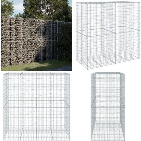 vidaXL Panier gabion avec couvercle 200x100x200 cm fer galvanisé (1/5)