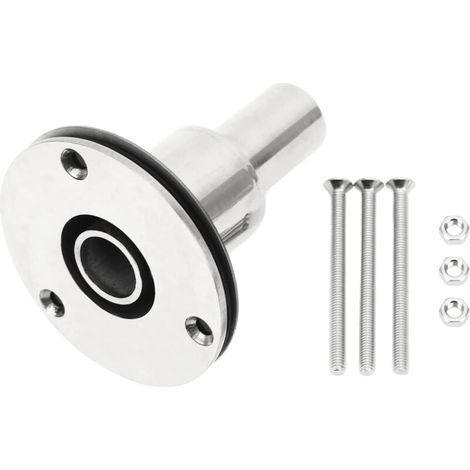 Trywise Raccord de peau d'échappement droit à travers la coque,raccords d'échappement à travers la coque en acier inoxydable avec vis et écrous, accessoires de matériel marin pour tuyau de tube de 0. (1/4)