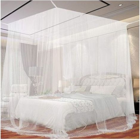 Moustiquaire baldaquin pour lit extra large – 100% polyester – Dimensions 190 x 210 x 240cm – Intérieur et extérieur – Lavable en machine
