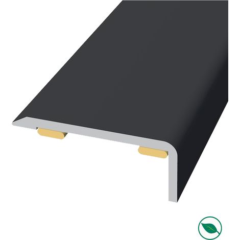 Forestea – Angle aluminium adhésif noir – Longueur 135 cm – Largeur 2,5 cm – Hauteur 1 cm – Facile à poser pour seuil de transition (1/2)