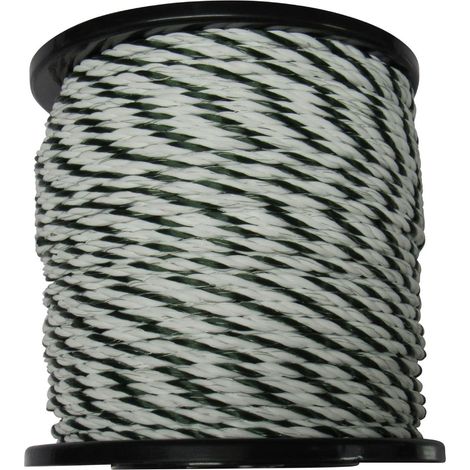 Electric Fence Rope Poly Fencing 6MM x 400M (Horse Polyrope Green & White)