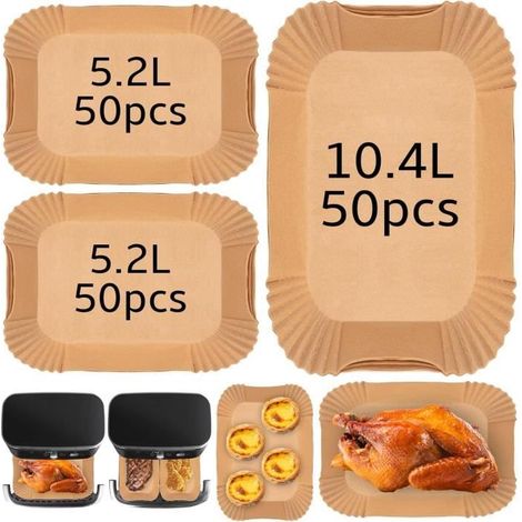 Carta da forno - MARSEE - 150 pezzi - Antiaderente - Resistente al calore fino a 232°C - Per friggitrice ad aria da 10,4 litri (1/5)