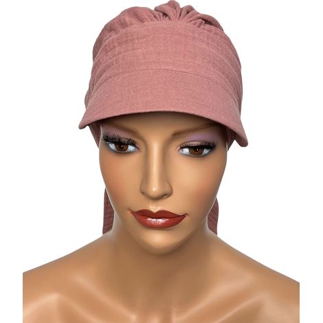 Écharpe de protection solaire Tess avec visière 031 en mousseline turban sans motif (1/5)