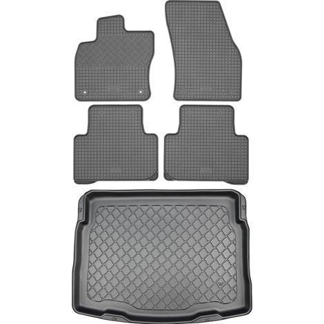 Volkswagen Tiguan II SUV (5 portes) à partir de mai 2016 - Jeu de tapis de sol en caoutchouc + tapis de coffre