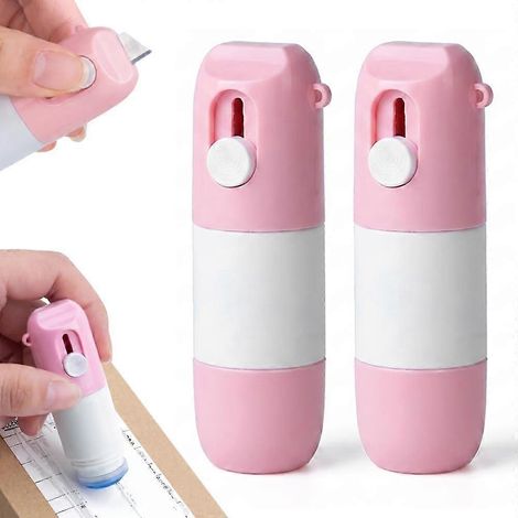 Lot de 2 cutters 2 en 1 avec stylo effaceur thermique, effaceur thermique pour papier thermique, couteau de déballage pour effacer les textes imprimés, papier thermique (1/5)