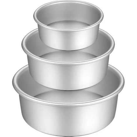 Moule à Gàteau Rond Aluminium Anodisé Avancé Lot de 3, avec Revêtement Antiadhésif et Base Amovible, 5"/7"/9" (1/5)