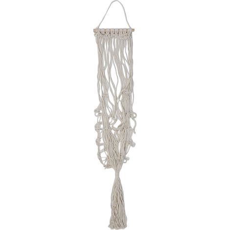 Filet de rangement mural pour peluches, style bohème, avec bâtonnet en bois, idéal pour décorer une chambre. (1/5)