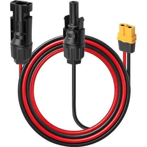 Câble Adaptateur Solaire vers XT60 12AWG pour Panneau Solaire Power Station XT60 vers MC4 Connecteur Solaire Câble de Charge pour DELTA River Pro Max Générateur Solaires Portable, 60cm (1/5)