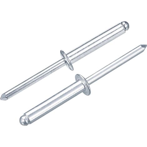 50 Pièces 4.8 x 25 mm Rivets Aveugles En Aluminium Poignée En Aluminium Et Axe En Acier, Rivets Fendus À Tête Bombée Pour Métal, Meubles, Automobile, Argenté (1/5)