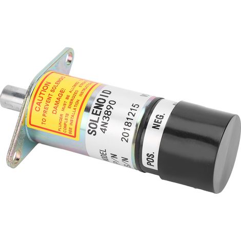 Électrovanne d'arrêt de carburant DC12V pour excavatrice, accessoires d'arrêt de flamme électrique 4N3890 (1/5)