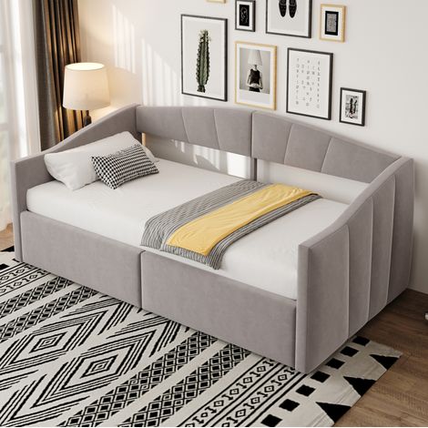 letto contenitore 90x200 con braccioli velluto OKMYHOME (1/5)
