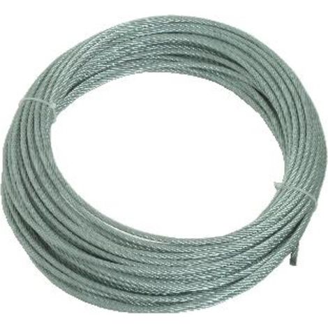 Câble âme métallique type aviation 7 torons 19 fils. acier galvanisé. diamètre 5 mm. rouleau de 100 m - FGC SAS CPP
