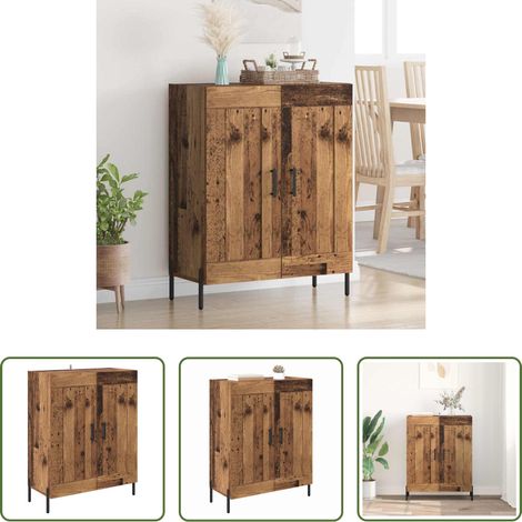 vidaXL Buffet moderne -  Buffet Bois Ancien 69,5 x 34 x 90 cm Bois d'ingénierie et fer (1/5)