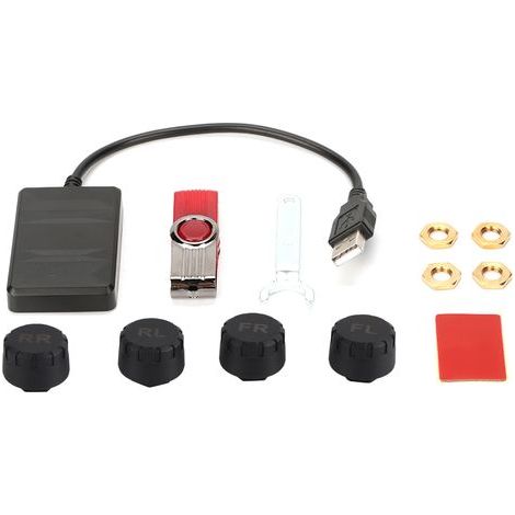 Système de surveillance de la pression des pneus USB de voiture Alarme de surveillance TPMS avec capteur externe pour la navigation Android (1/5)