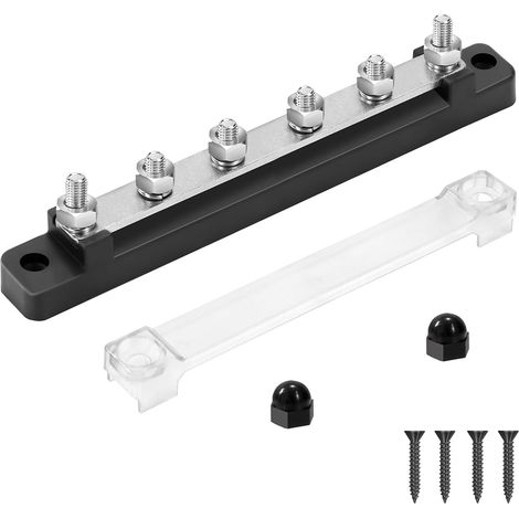 1 Bloc de Distribution 150A DC 12V-48V Barres de Bus M6 avec Couvercle pour Voiture Bateau (1/5)