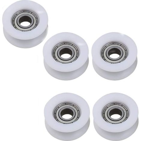 Lot de 5 poulies à roulement en nylon à rainure ronde de 17 mm pour corde de 3 mm avec roulement 695ZZ H259 (1/4)