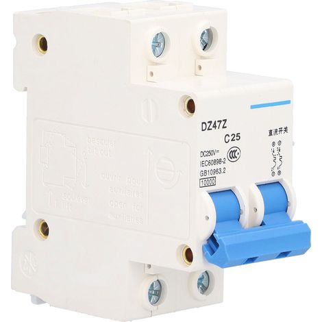 Disjoncteur miniature pour montage sur rail DIN, pour appareils électriques basse tension, 2 pôles CC 250 V, DZ47Z25A (1/5)