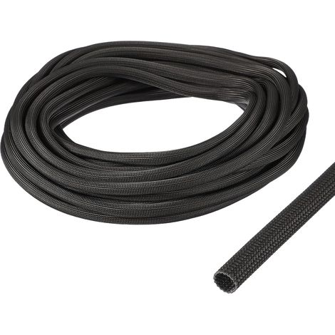 Gaine Cable Electrique 6mm ID 10 Mètre de Longueur Haute Température Manchon en Fibre de Verre, Noir (1/5)
