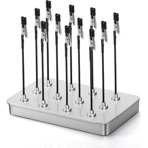 Supports flexibles 12 pièces pinces crocodiles avec base magnétique pour soudure modélisme et circuits imprimés (1/5)