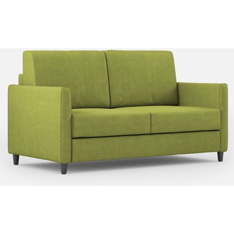 Canapé droit moderne italien tissu vert pistache Korane - 3 tailles-Taille 138 cm (1/5)