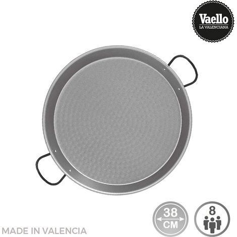 Padella per paella in acciaio lucido per induzione e vetroceramica ø38cm (8 persone) vaello