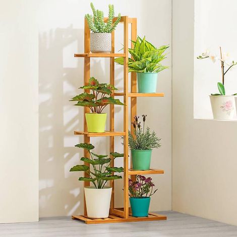 5 Tier Wood Plant Stand, Wood