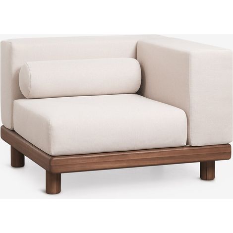 Módulo esquinero para sofá modular de jardín en acacia Edrien SKLUM (1/5)