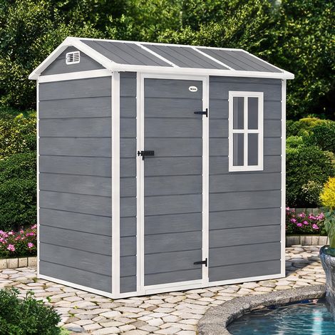 Abri de jardin grau en kunststoff Aluminium 186 x 130 x 199 cm (1/5)