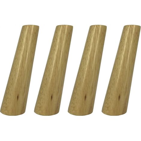 Ensemble de 4 pieds de meubles en bois, comprenant des pieds de table biseautés, des pieds de meubles de remplacement coniques en bois massif, des pieds de canapé, des pieds d'armoire et des pieds de (1/5)