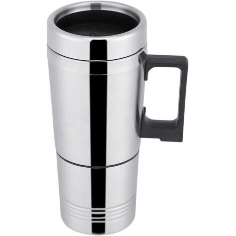 QORVA-Bouilloire à Eau Chaude électrique, 12 v 300 ML Portable en Acier Inoxydable Voiture cafetière Chauffage Tasse à Boire Bouteille(12V)